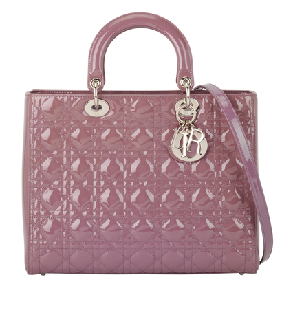 Lady Dior Cannage, &pound;1,500, Handbags, Purple, Patent Leather, Front view